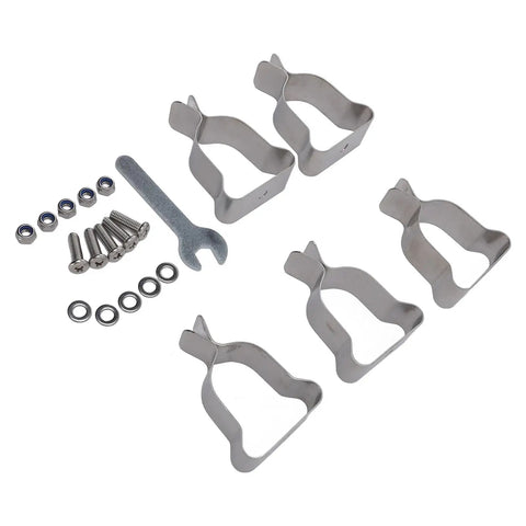 Heavy Duty Window Well Cover Clamp Kit With Cold Rolled Steel And Zinc Plated Finish, Heavy Duty Spring Clips For Secure Safe Installation, Perfect For Long Term Outdoor Use No Rust Or Corrosion Issues, 5 clamps and hardware