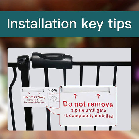 Narrow Baby Gate For Tight Doorways And Small Spaces Indoor Safety Gate installation tips with warning label visible