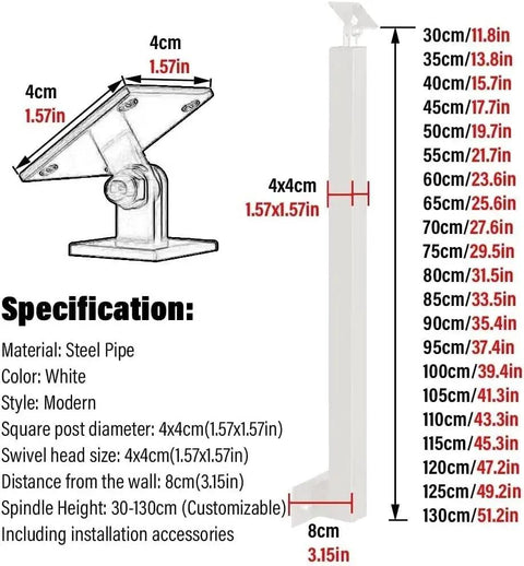 Built Tough Stair Railing Spindles With Pre Drilled Base And Complete Screws Kit dimensions and specifications for heavy duty installation.