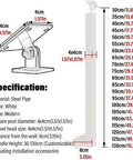 Top Shelf Side Mount Stair Railing Balusters Built Tough With Full Hardware Kit For Quick Deck Porch Balcony Setup No Sweat Install On Thirty Nine Inch Solid Steel Posts. Image of steel post specifications including dimensions and materials.