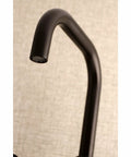 Spout view of Concord 8-Inch Adjustable Center Wall Mount Kitchen Faucet In Oil Rubbed Bronze With Solid Brass Construction No-Drip Ceramic Disc Cartridge 1.8 GPM Flow Easy Install Center Distance From 5-5/8 To 10-3/8 Inches And 1/2-14 NPT Inlet