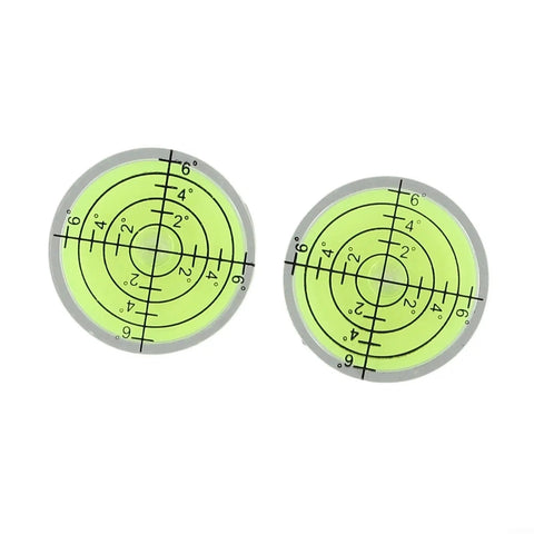 Horizontal for spirit Level 32x7mm High Translucent Horizontal, two circular vials showing measurement angles with green backgrounds.