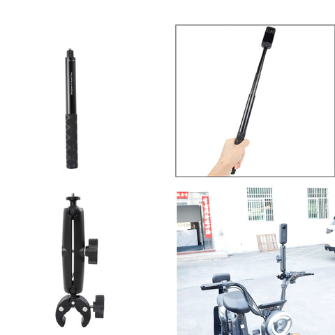 Car Suction Mount Kit For Action Cameras Insta360 X5 X4 X3 X2 X One RS R GoPro Max DJI Osmo 360 Includes 44.9 Inch Selfie Stick