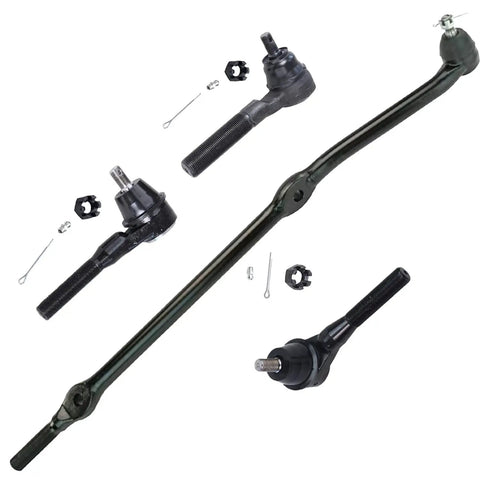 9Pc Front Suspension Kit for 1997-2006 Jeep Wrangler Includes Drag Link, Three Tie Rods, Two Adjusting Sleeves, One Track Bar, and Two Sway Bar Links Replaces Pitman Arm to RH Steering Arm, Built for Tough Trails.