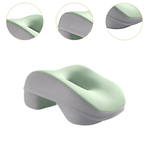 Desk Napping Pillow For Office Breaks And Travel With Memory Foam Neck Support, Breathable Hollow Design For Airflow, Green