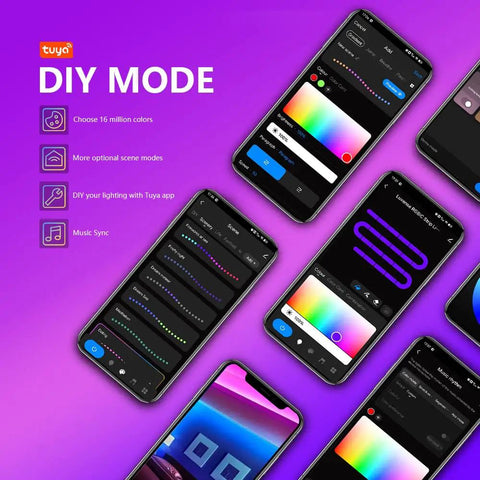 DIY mode on app interface for RGBIC Neon Rope Lights 16.4ft With Music Sync Dope Gaming Mood Lighting DIY Color Strip.