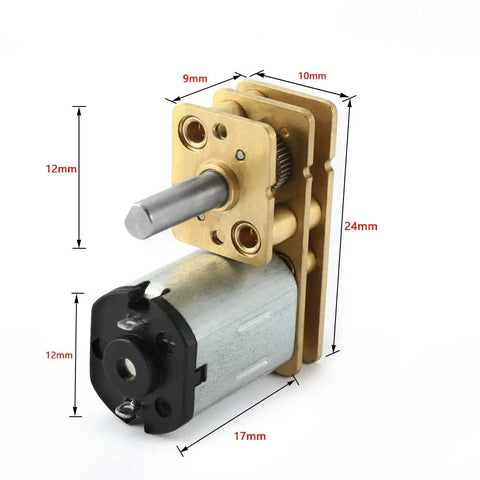 DC 6V 300RPM Micro Gearbox Motor With Metal Reducer, Tiny High Torque Gear Drive For DIY RC Hobby, 12mm diameter, 3mm shaft