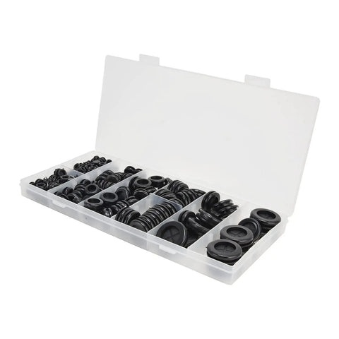 170-Piece Rubber Grommets Kit With Divided Organizer For Auto, Plumbing and PC Builds, Flexible, Heat and Wear Resistant Eyelets
