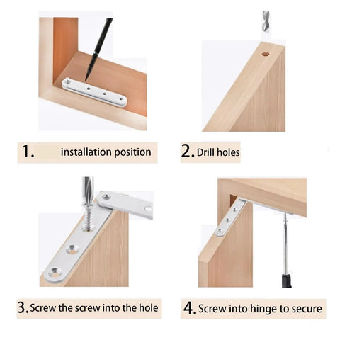 Installation guide for Six Pack 360 Degree Hidden Hinges For Cabinets Drawers Doors And Windows Durable Hardware Kit