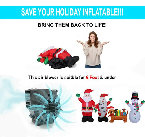 12V DC Brushless Blower Fan Replacement Motor For Inflatables Under 6 Feet, ideal for restoring Christmas yard decorations.