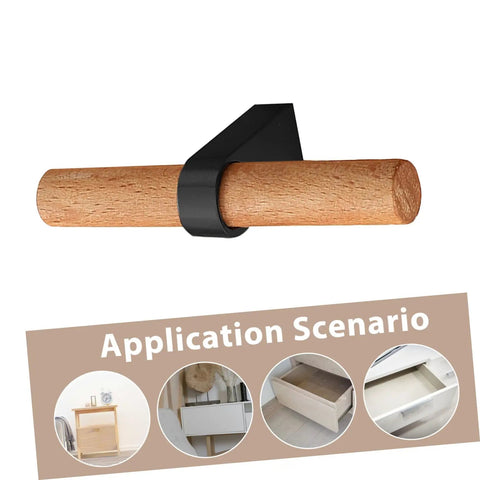 Solid Wood Drawer Pulls And Cabinet Handles Black Single Hole Wood Doorknob European Style Anti Collision Hardware close-up