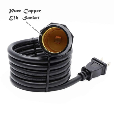 Heavy Duty Weatherproof 5ft Pendant Light String Kit With One Socket And Thick Copper Wire E26 E27 showing coiled cable