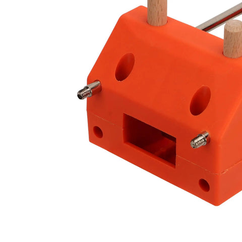 Home Table Bench Vise Clamp For Woodworking ABS And Stainless Steel Universal Clamp With Wood Pins For Bench Fixing Holding Small Pieces And Quick DIY Woodworking Tasks orange clamp close-up