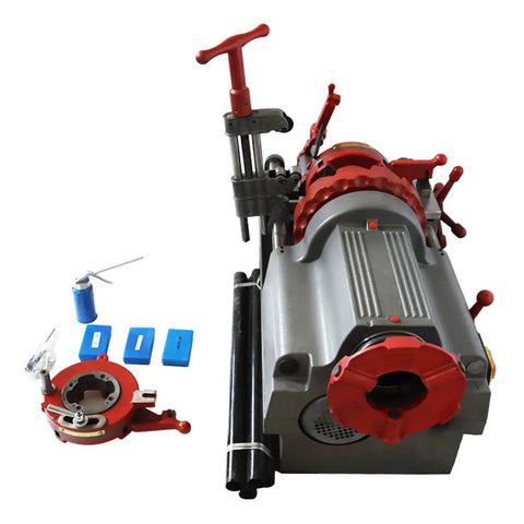 Tough As Nails 110V Electric Pipe Threader Machine For 1/2 To 3 Inch Plumbing Pipes with self-oiling system and NPT die heads.