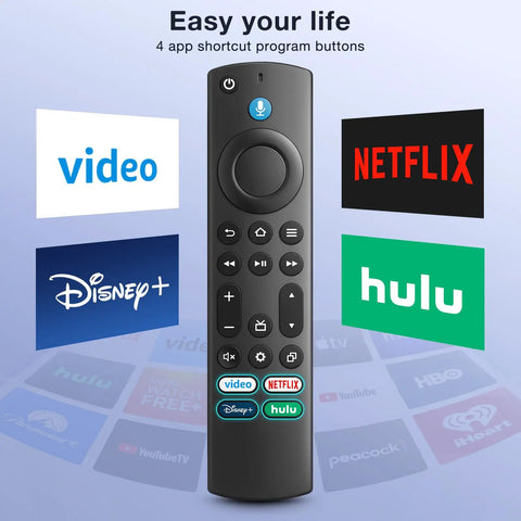 Universal Voice Remote Replacement For Fire TV And Smart TVs Including Insignia Toshiba And Pioneer Models from Omni Series to 4 Series with app buttons