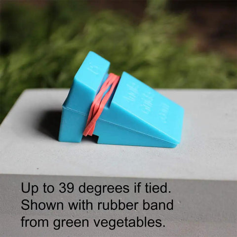 Pro Grade Knife Sharpening AGM Angle Wedges Set, Adjustable Jig Guides 10 to 20 Degrees Blue Plastic with red rubber band