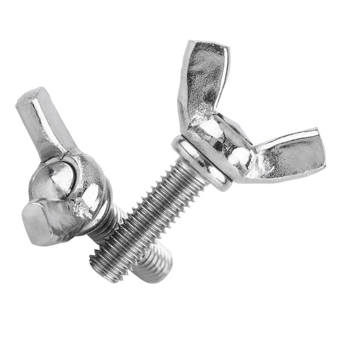 Five Pack M5 Wing Screws 304 Stainless Steel Butterfly Bolts Kit, rust-resistant machine thread fasteners, close-up view.