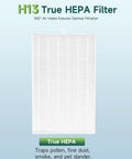 H13 True HEPA filter from Six Pack Filter R Kit Universal Replacement For Honeywell HPA300 HPA200 HPA100 And 5000 Series