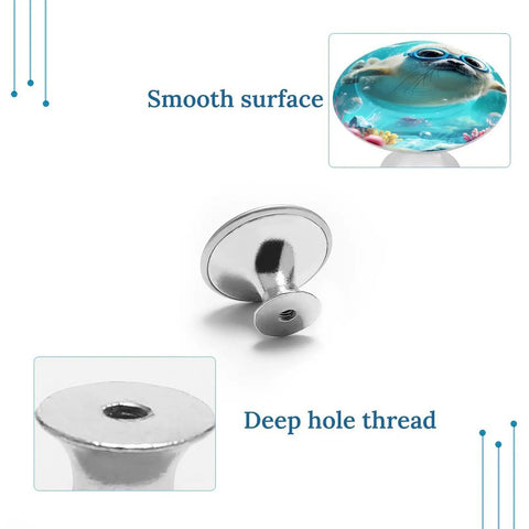Totally Adorable Seal With Glasses Underwater Round Cabinet Knobs And Drawer Pulls For Kitchen Cabinets Stainless Steel