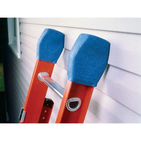 Close-up of Universal Extension Ladder Covers 2 Pack Heavy Duty Non Marring Plastic Protect Siding And Roofs Weather Resistant Easy Fit