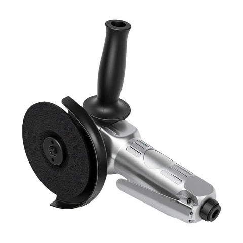 5 Inch Pneumatic Angle Grinder Hits 11000 RPM For Metal Cutting And Polishing In The Garage With A Lightweight Composite Body.