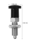 2pcs M6 Stainless Steel Retractable Indexing Plunger With Knob Quick Release Spring Loaded Bolt with dimensions shown.