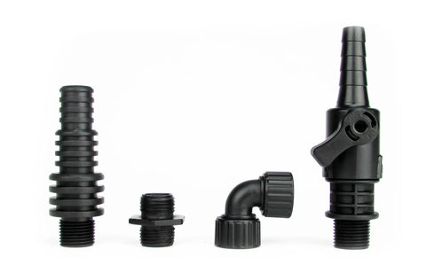 Ultra 400 GPH Submersible Pond Pump With Mag Drive No Hassle Setup flexible hose adapters set for easy installation.