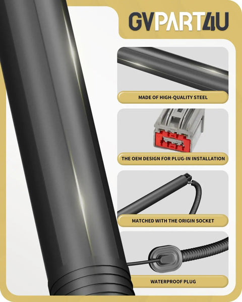 Heavy Duty Direct Bolt On Replacement Power Liftgate Struts For Gm Trucks And Suvs 2015 Through 2020 Rear Hatch Gas Shocks Fit Escalade Tahoe Yukon Suburban 2 Pack, showcasing durable high-quality steel construction.