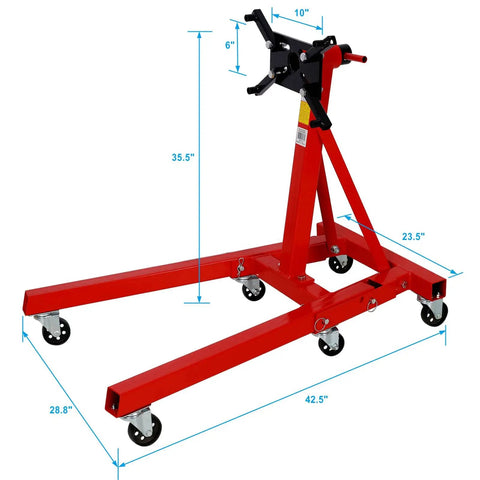 Beefy Heavy Duty Engine Stand 2000 Lb Capacity With 360 Degree Rotating Head Folding Cast Iron Motor Hoist Trolley