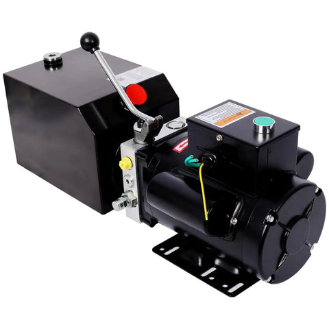 Heavy Duty Hydraulic Power Unit For 2 Post And 4 Post Car Lifts AC 220V Single Phase with black steel tank and motor.