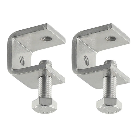 Heavy Duty Stainless Steel C Clamp Set for Welding and Metalwork, Rust Resistant Desk Clamps Two Pack close-up view