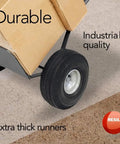 Deluxe Clear Vinyl Floor Runner For Deep Pile Carpets Non Slip Stain Resistant Textured Mats Waterproof Carpet Protector 36 Inches Wide By 12 Feet Long Made In The USA shown under a dolly wheel on carpet