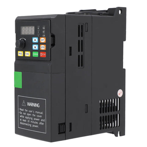 2.2KW Variable Frequency Drive VFD Three Phase 380 To 440V Inverter With PWM Control Aluminum Heat Sink Low Noise Motor Speed Controller For Pumps Conveyors Mixers And Industrial Equipment, front view