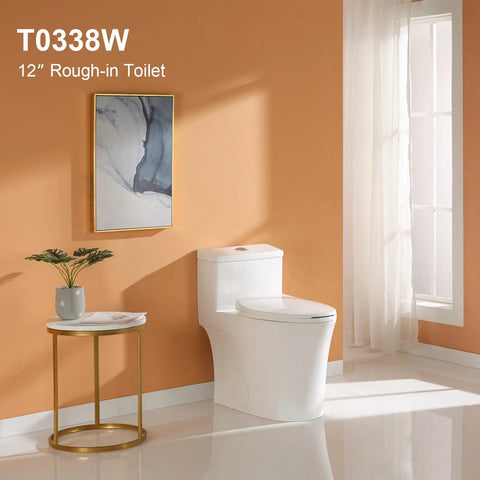 Compact One Piece Elongated Toilet With Dual Flush System And ADA Chair Height Tailored For Cozy Bathrooms Providing Smooth Operation And Quick Wipe Down Ease For Chill Daily Use And Smart Space Optimization in a bright bathroom setting.