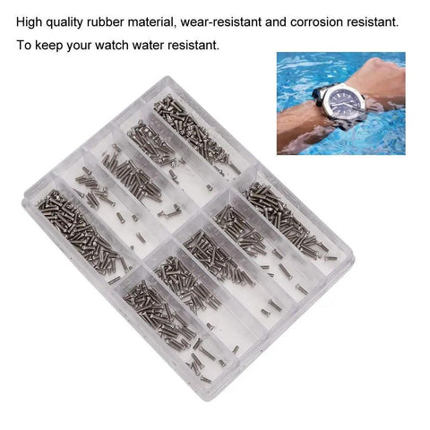 Top Shelf Stainless Steel Cross Micro Screw Set With Nifty Storage Box 1.6 To 6.0mm in compartments for watchmaking accessories.