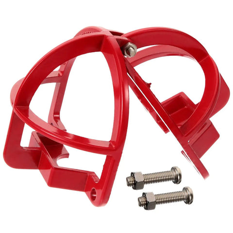 Top Shelf Fire Sprinkler Head Guard Cover Two Pack Durable Steel Protector Cage With No Sweat Mounting And Dang Good Bump Defense For Residential Or Commercial Spaces Knock Resistant Cap, red metal design with screws