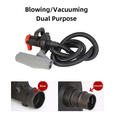 Heavy Duty Industrial Dust Collector Blower Vacuum Cleaner With Six Speed Control For Milling Machines, showing dual-purpose blowing and vacuuming feature.