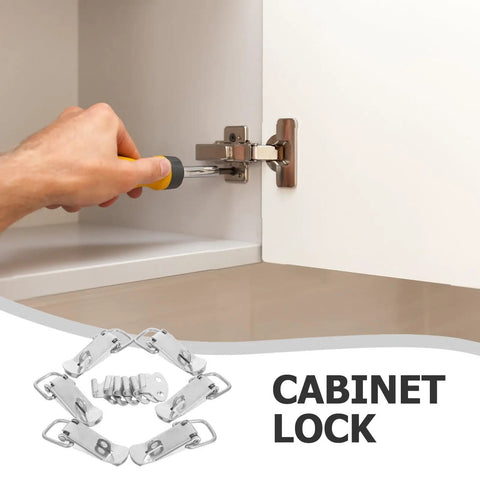 Durable Stainless Steel Spring Loaded Toggle Latches Set Of 6 With Secure Silver Buckle Hardware For Heavy Duty Storage And Cabinet Doors That Hold Tight, cabinet lock on white door