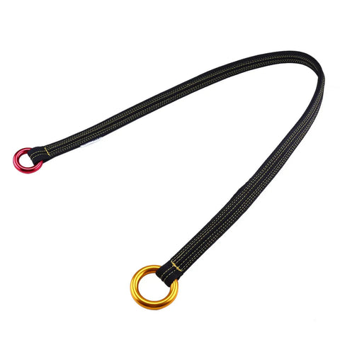 Pro Grade Arborist Friction Saver Tree Climbing Sling With Bomber Polyester Webbing And Lightweight Aluminum Carabiner 110 cm with alloy rings.