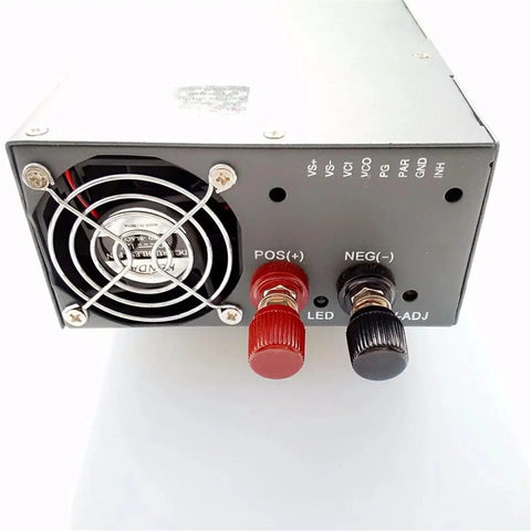 Back view of 15V 80A 1200W Switching Power Supply For CNC Machines CCTV Systems And LED Lighting Wide 110-220VAC Input Single Output High Efficiency Industrial Power Adapter showing terminals and fan.