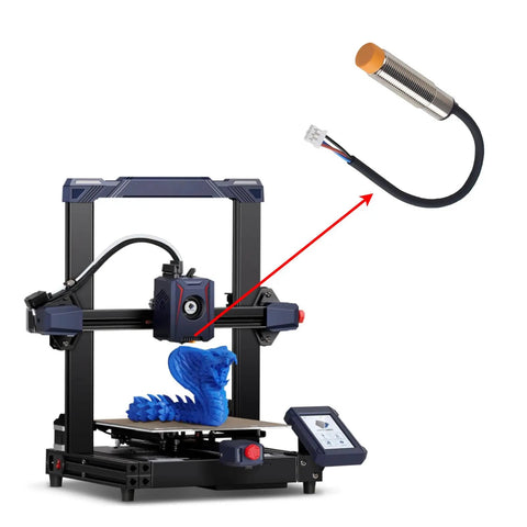 Kobra2 Auto Bed Leveling Sensor Pinda Probe M12 Capacitive Proximity Switch shown with 3D printer setup for precise calibration