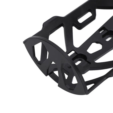 Close-up of black plastic design of Fork Mount Bag Holder for Front Fork Rack Ultra Lightweight 131g 4.6oz Three Point Fixed Design Cage