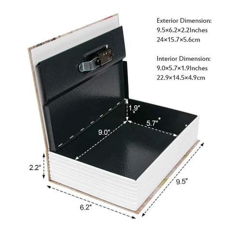 Open Hidden Book Safe With 3 Digit Combination Lock, Diversion Safe For Cash And Jewelry, Paris Eiffel Tower Design, 9.5x6.2x2.2 inch