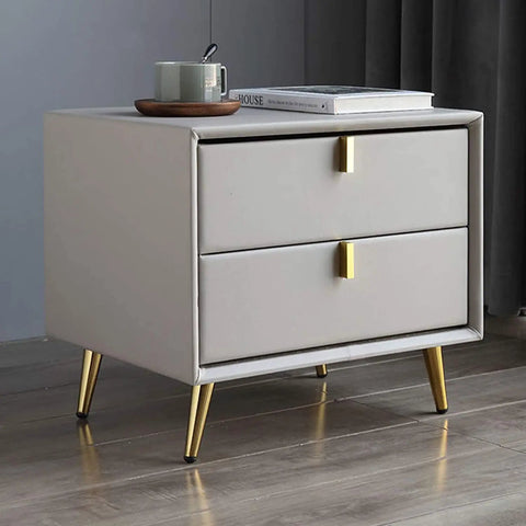 Heavy Duty Metal Table Legs 4 Pack Tapered Base With Pre Drilled Mounting Plate For No Sweat Setup on a nightstand.