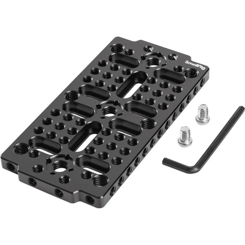 Battle Tested Camera Cheese Plate With Dual Thread Options Secure Switching Mount Featuring Arri Align Pin for quick rig swaps and setup.