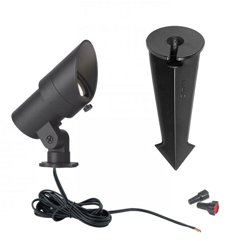 12V Landscape Accent Light With Adjustable Beam And Integrated Brightness Control Built Tough As Nails, components visible