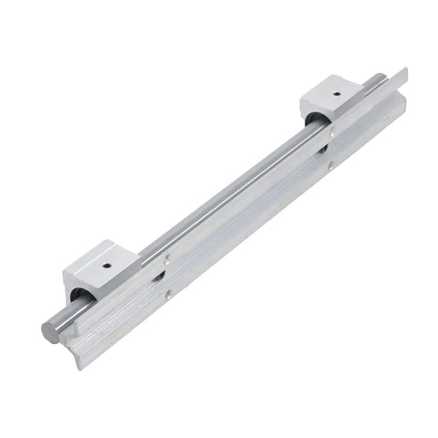 Two Piece SBR 16 Linear Guide Rails 400mm Long Set With Four SBR16UU Beefy Bearing Blocks Sliders angle view