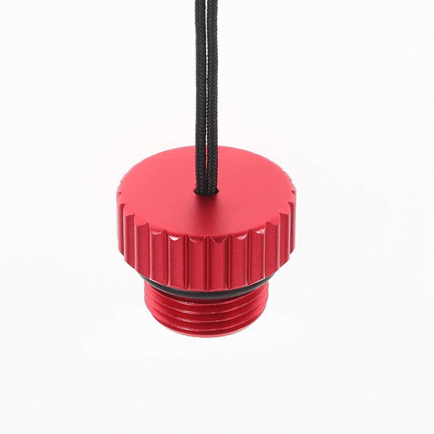 Red Air Tank Valve Cover Dust Plug Protector Cap For Scuba Regulators And Threaded Gas Bottles with cord attachment
