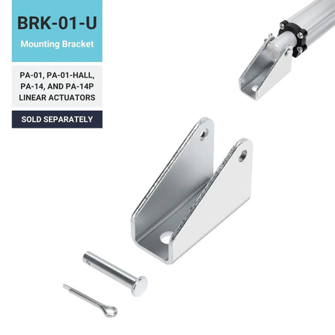 BRK-01-U mounting bracket for 12V Potentiometer Feedback Mini Linear Electric Actuator, Compact 4 Inch Stroke