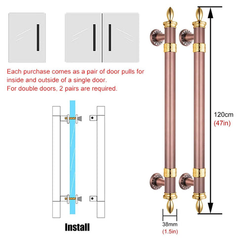 Heavy Duty Barn Door Pull Handle For Interior And Exterior Use, Round Stainless Steel Door Pull Handle For Hotels, Bars, KTV And Coffee Shops, Antique Push Pull Style, Durable Commercial Grade, Easy Grip And Long Lasting